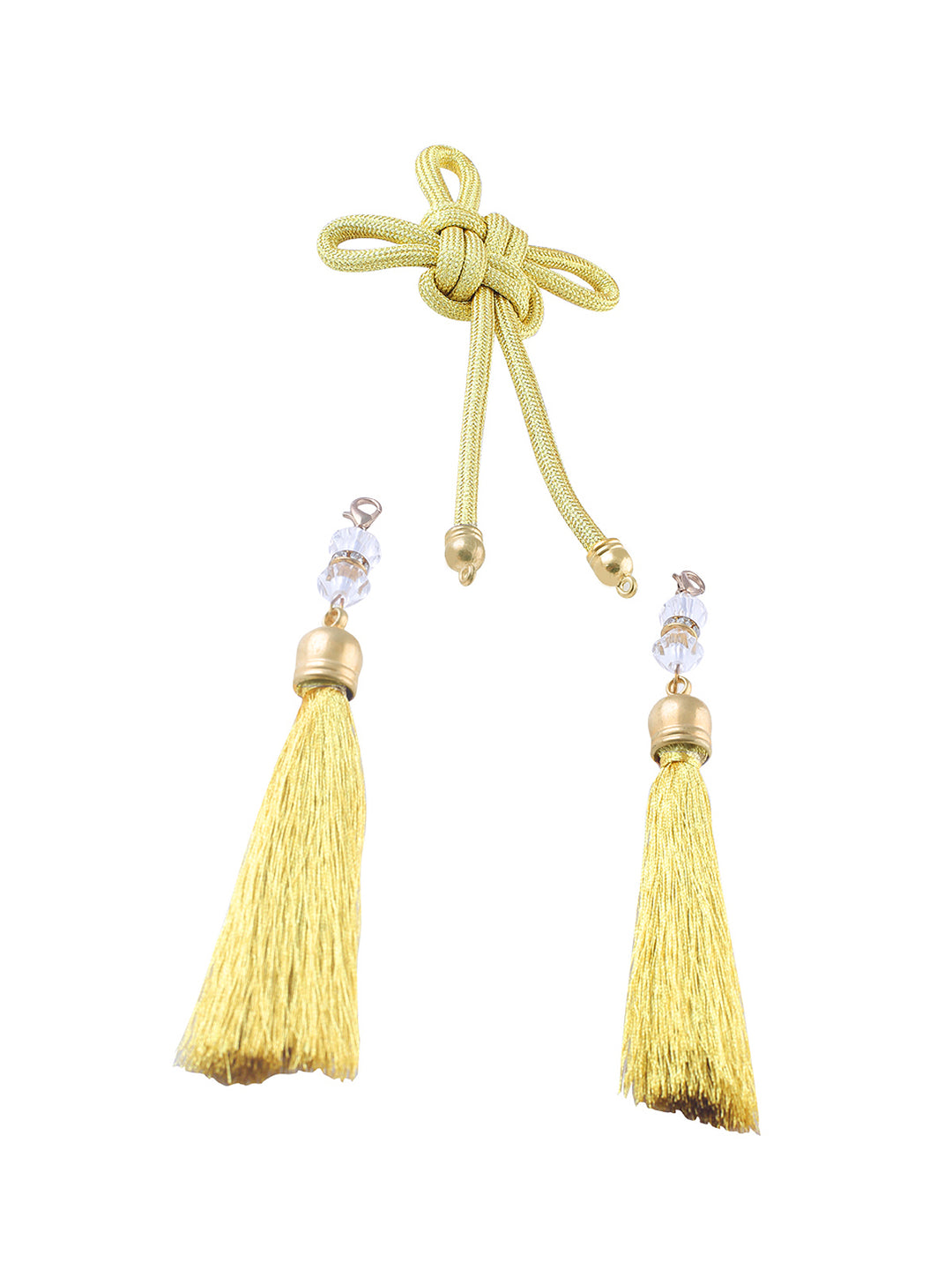 Pair of Detachable Golden Braided Cord Turk Knot Tassel