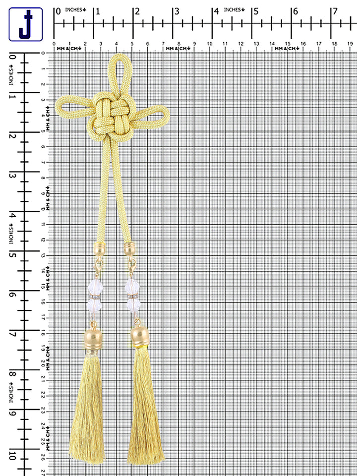 Pair of Detachable Golden Braided Cord Turk Knot Tassel