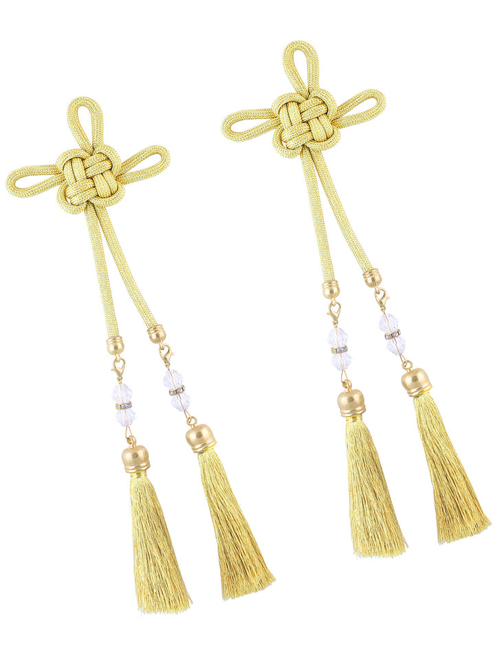 Pair of Detachable Golden Braided Cord Turk Knot Tassel