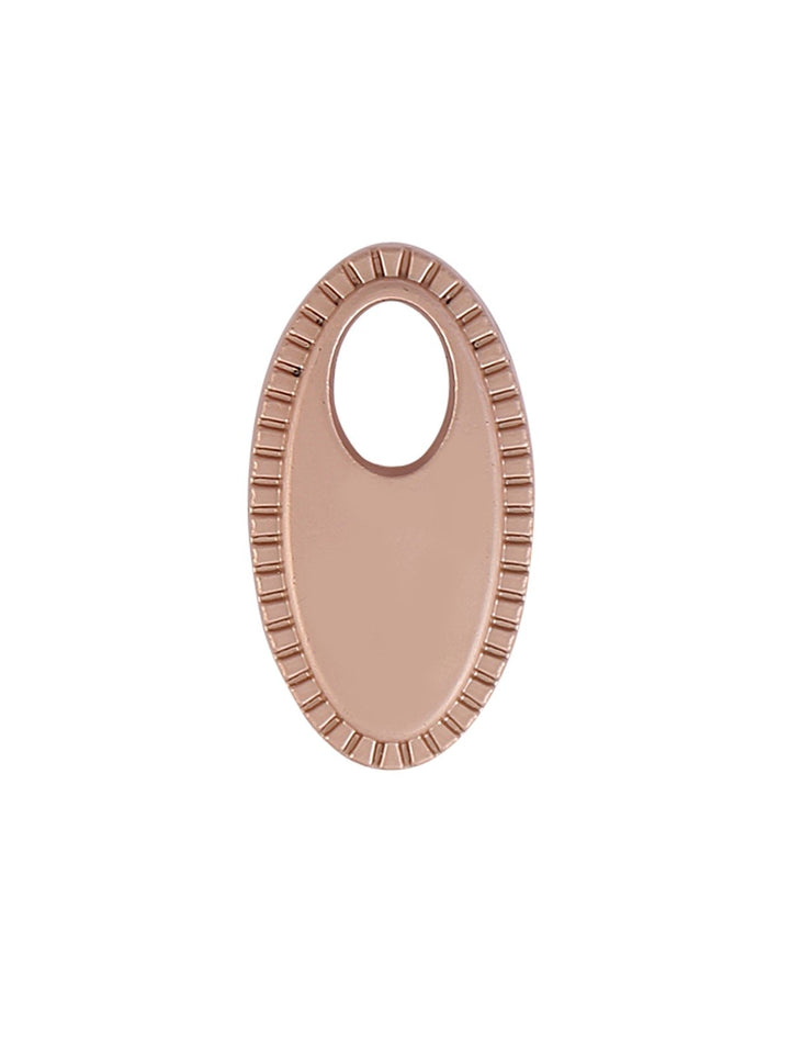Exquisite Matte Finish 25mm (40L) Oval Shape Fancy Metal Button in Mette Gold Color