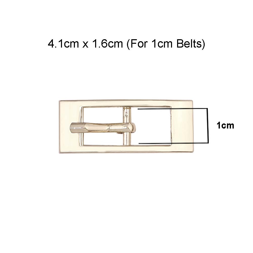 Shiny Light Gold Color Rectangular Frame Cinch Belt Buckle