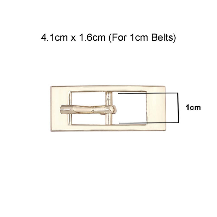 Shiny Light Gold Color Rectangular Frame Cinch Belt Buckle