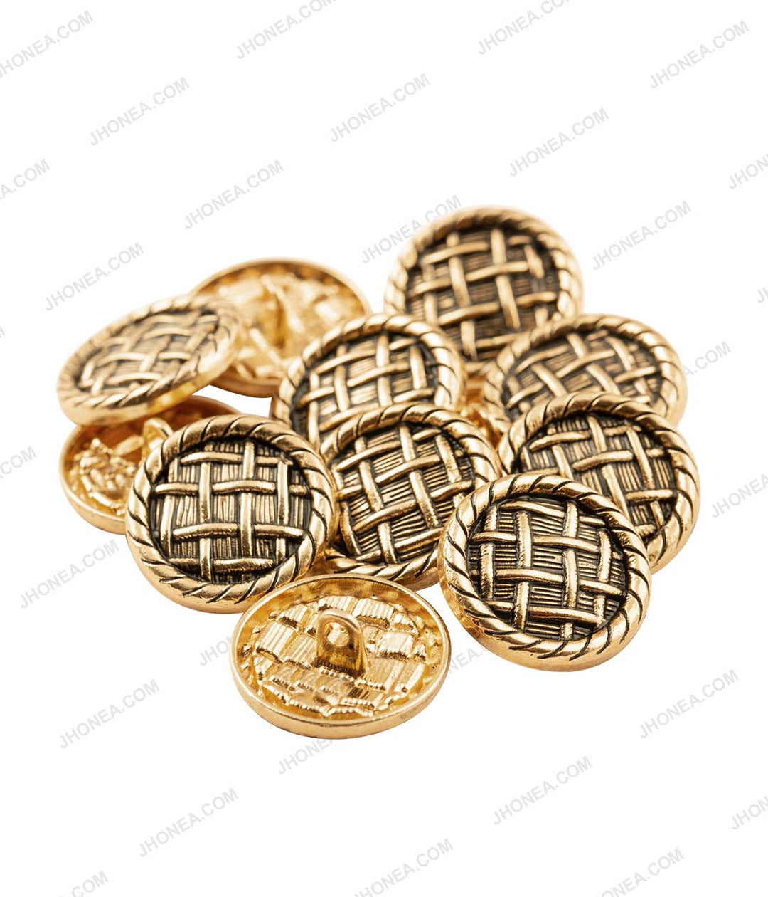 Antique Gold Checks Design Surface Coat Buttons