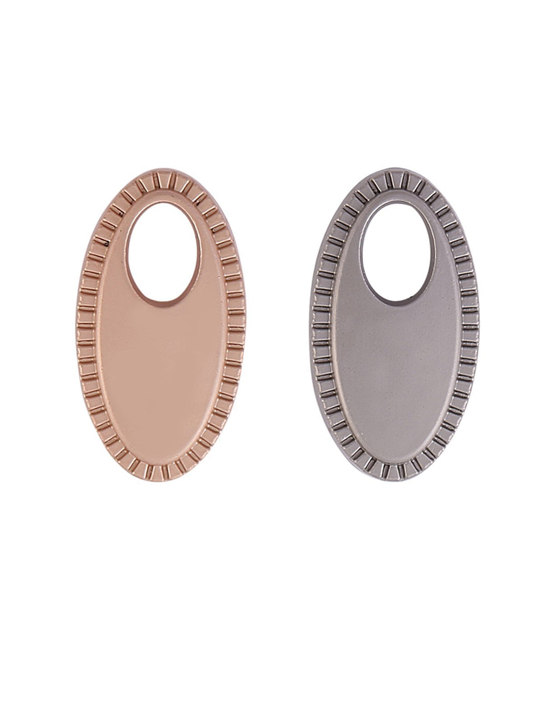 Exquisite Matte Finish 25mm (40L) Oval Shape Fancy Metal Button in Mette Gold Color