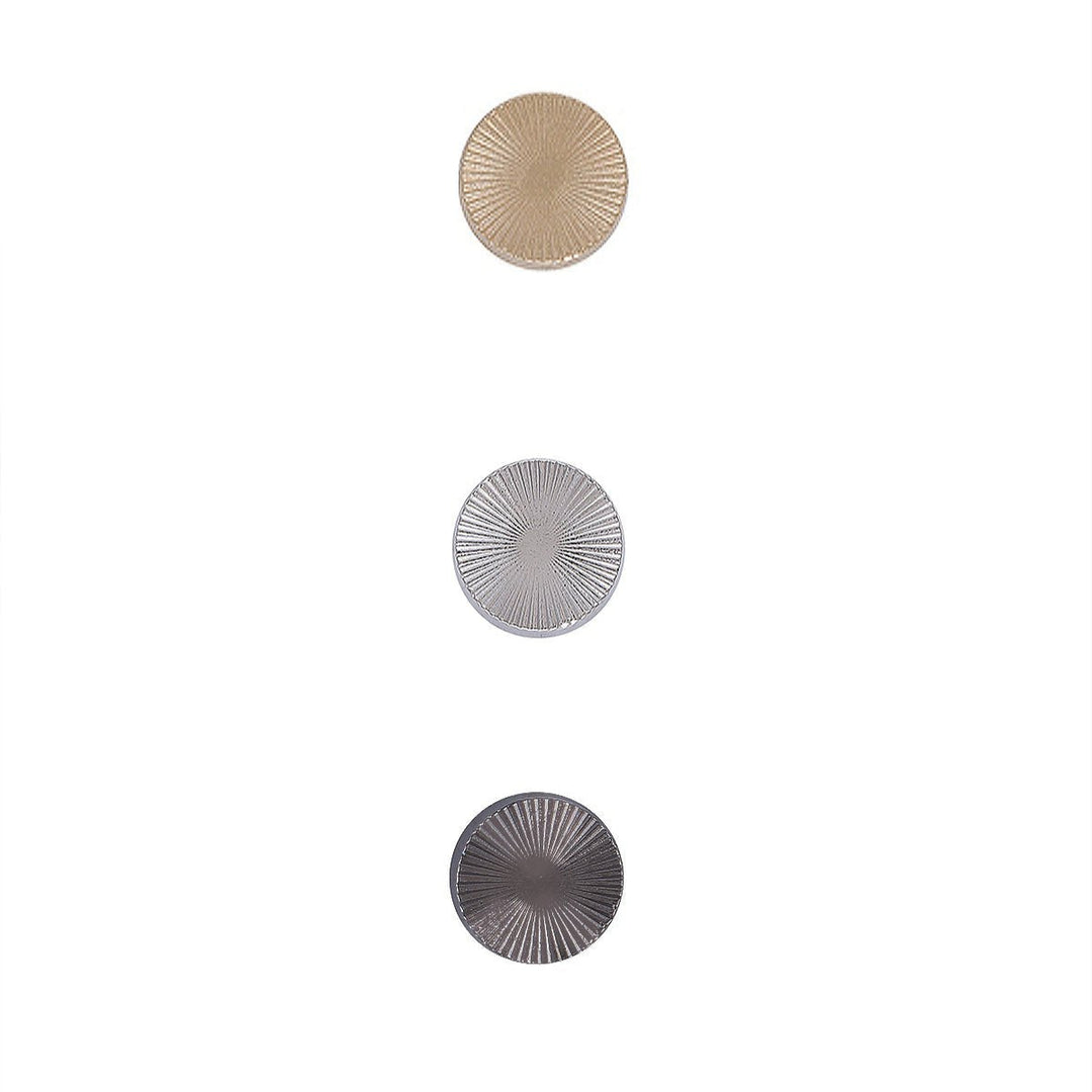 Round Shape with Engraved Lines Shank Metal Button