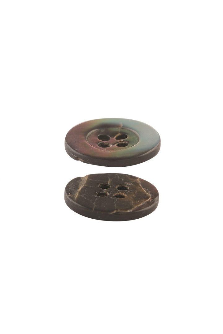 Round Shape Grey Colour 2-Hole Rounded Rim Button