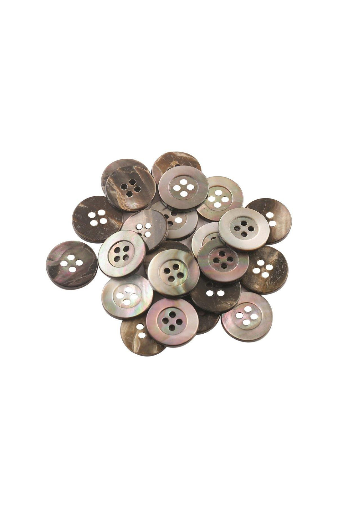 Round Shape Grey Colour 2-Hole Rounded Rim Button