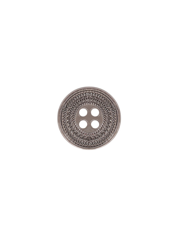 Gunmetal Finish Round Shape 4-Hole Sew on Metal Button