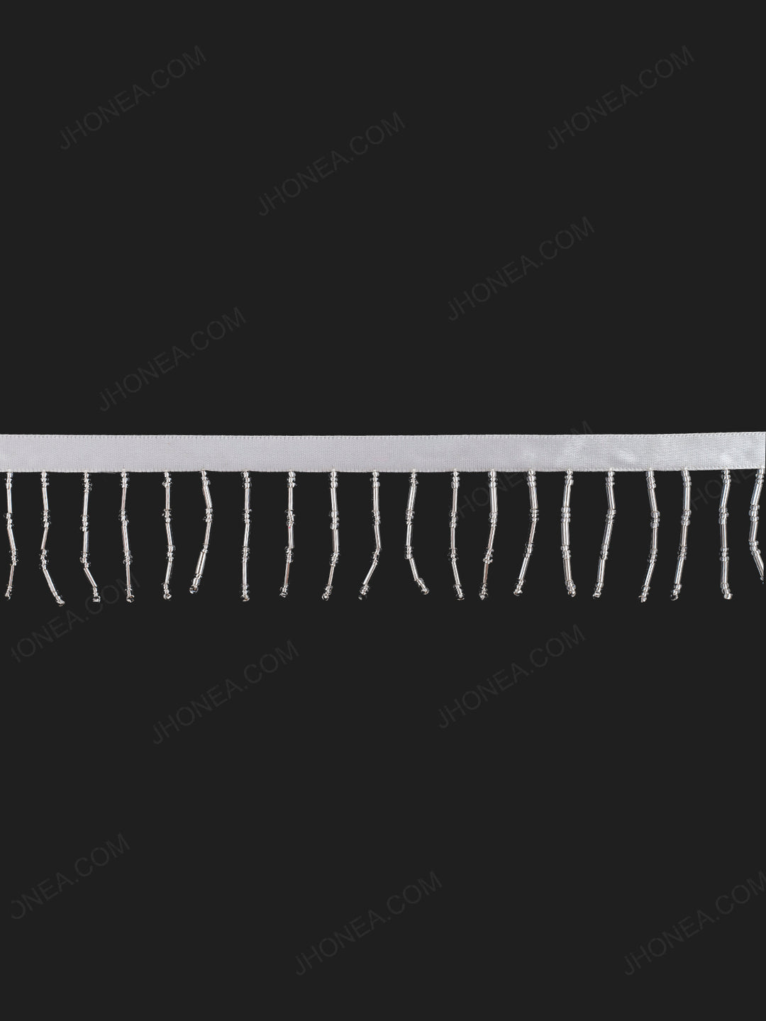 Silver Beaded Long Tassel Lace for Ladies