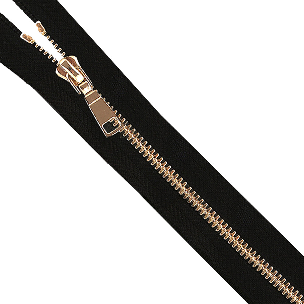 Shiny Golden Closed-End Zipper With Classic Golden Runner