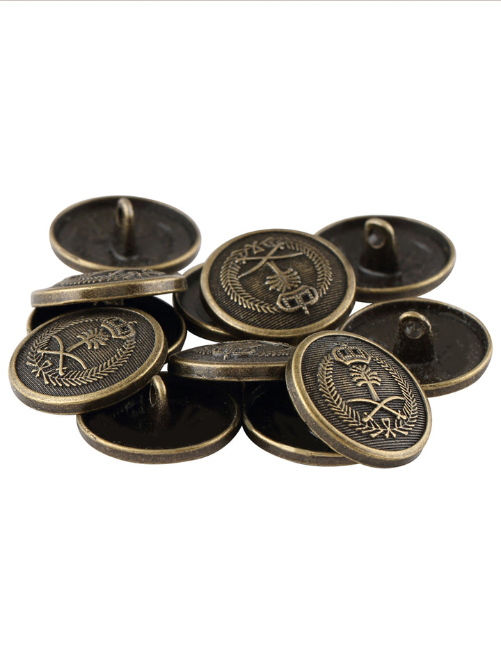 Royal Emblem Design Antique Brass Blazer Button