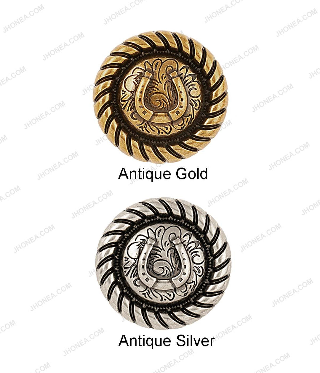 Horse-shoe Design Indo-Western Style Antique Metal Buttons