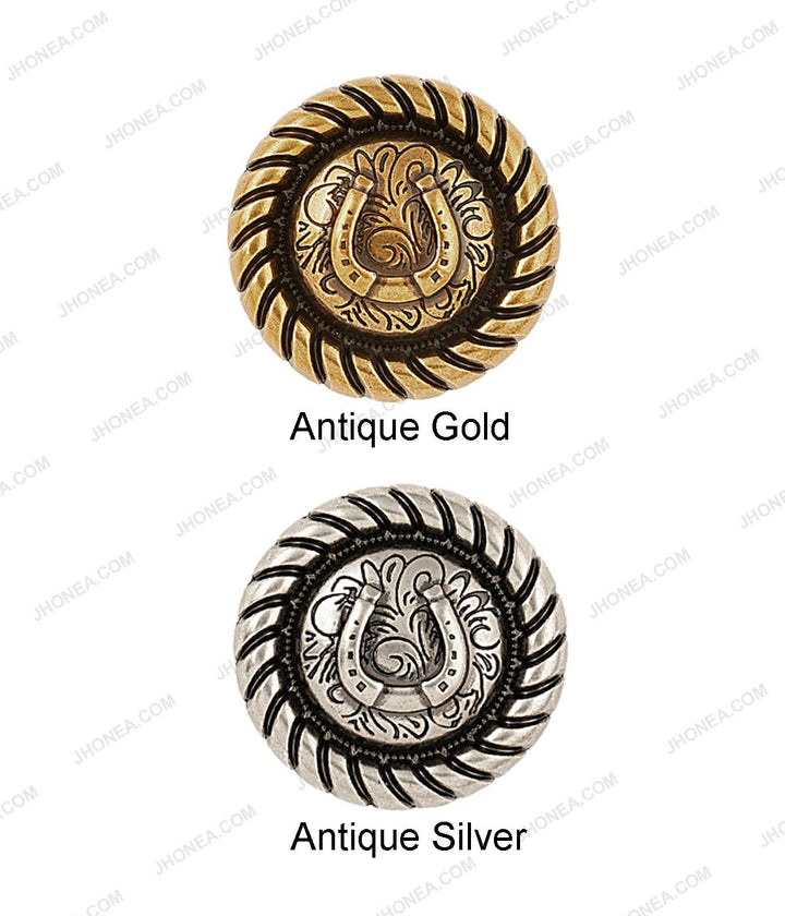 Horse-shoe Design Indo-Western Style Antique Metal Buttons