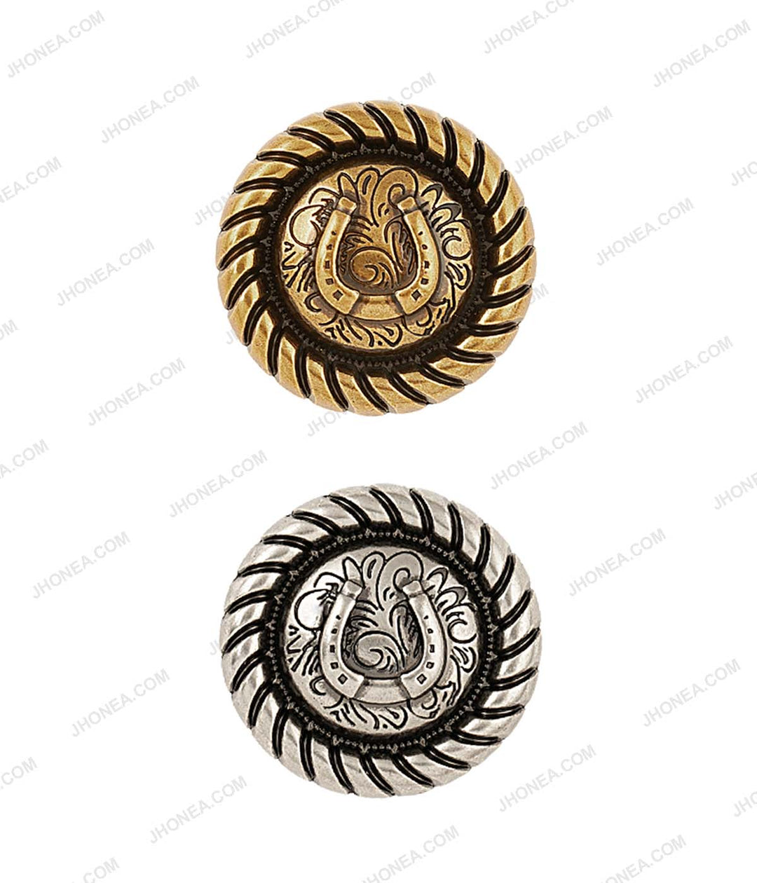 Horse-shoe Design Indo-Western Style Antique Metal Buttons