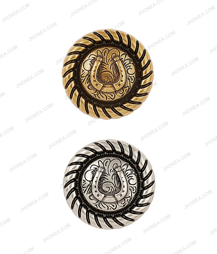 Horse-shoe Design Indo-Western Style Antique Metal Buttons
