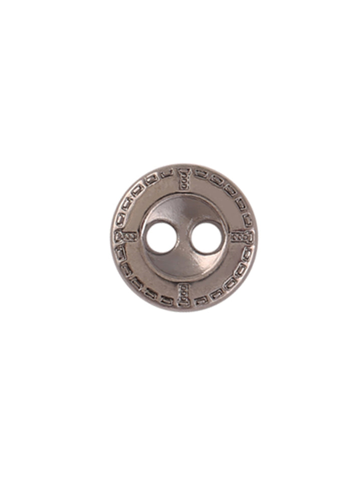 Rounded Rim 2-Hole Gunmetal Round Shape Shirt Button