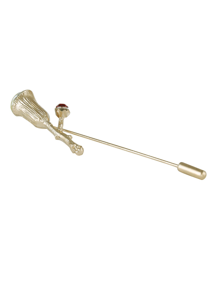 Shiny Light Gold Decorative Suit Lapel Pin