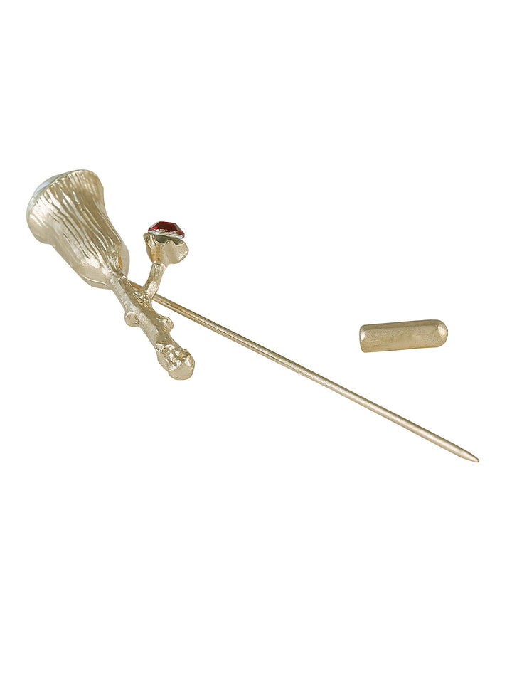 Shiny Light Gold Decorative Suit Lapel Pin