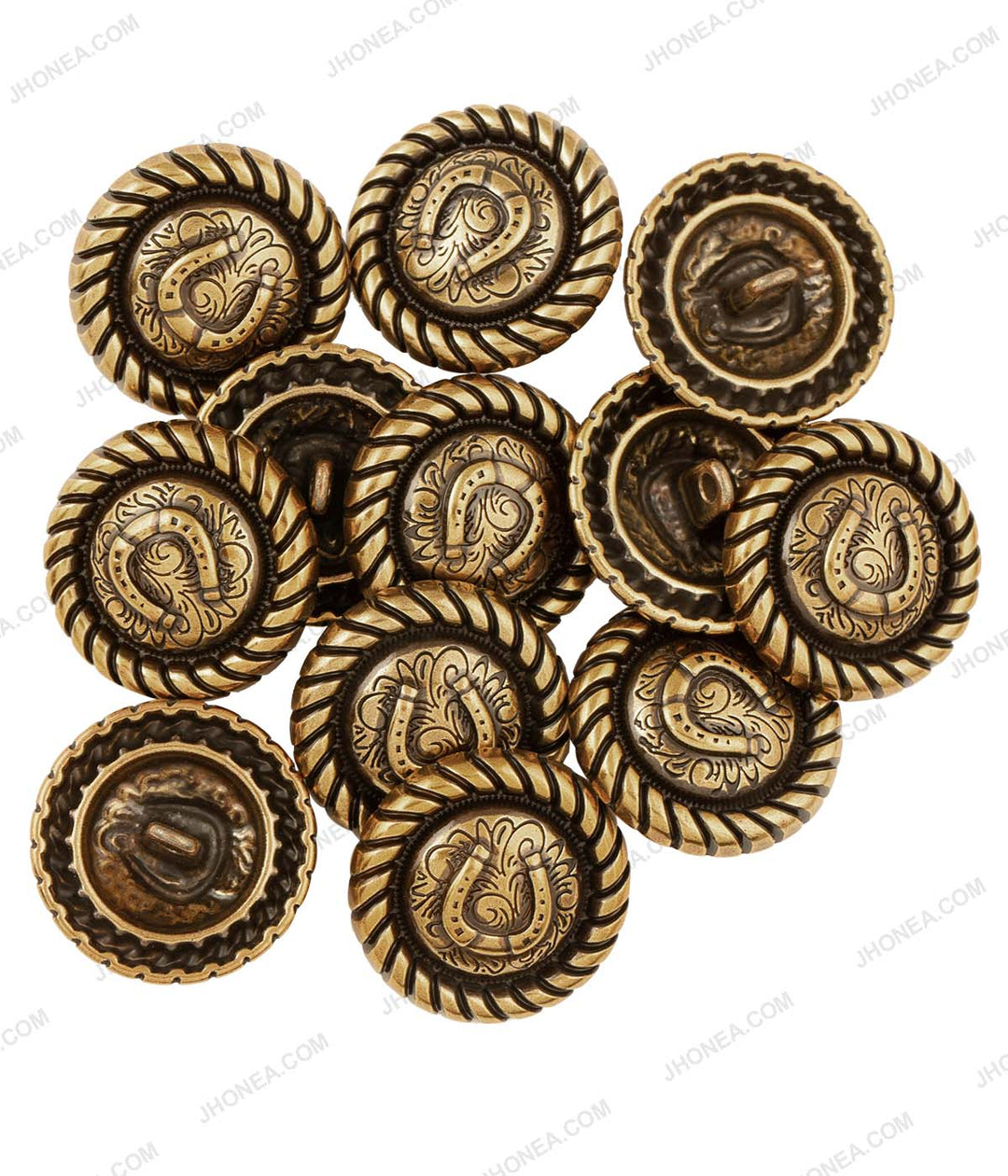 Horse-shoe Design Indo-Western Style Antique Metal Buttons