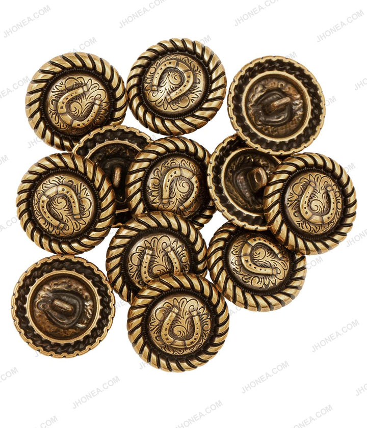 Horse-shoe Design Indo-Western Style Antique Metal Buttons