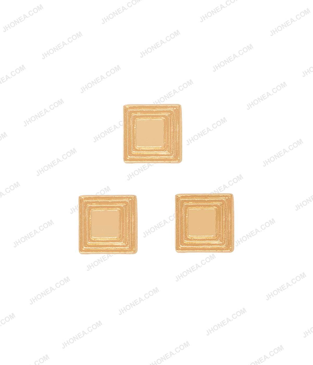 Western Style Square Shape Blocks Structure Studs in Golden Color for Suits
