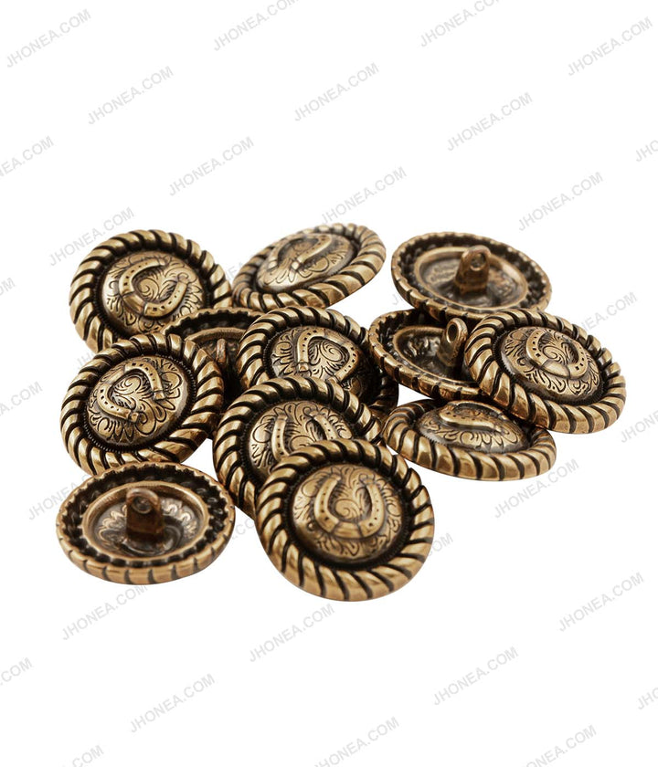 Horse-shoe Design Indo-Western Style Antique Metal Buttons