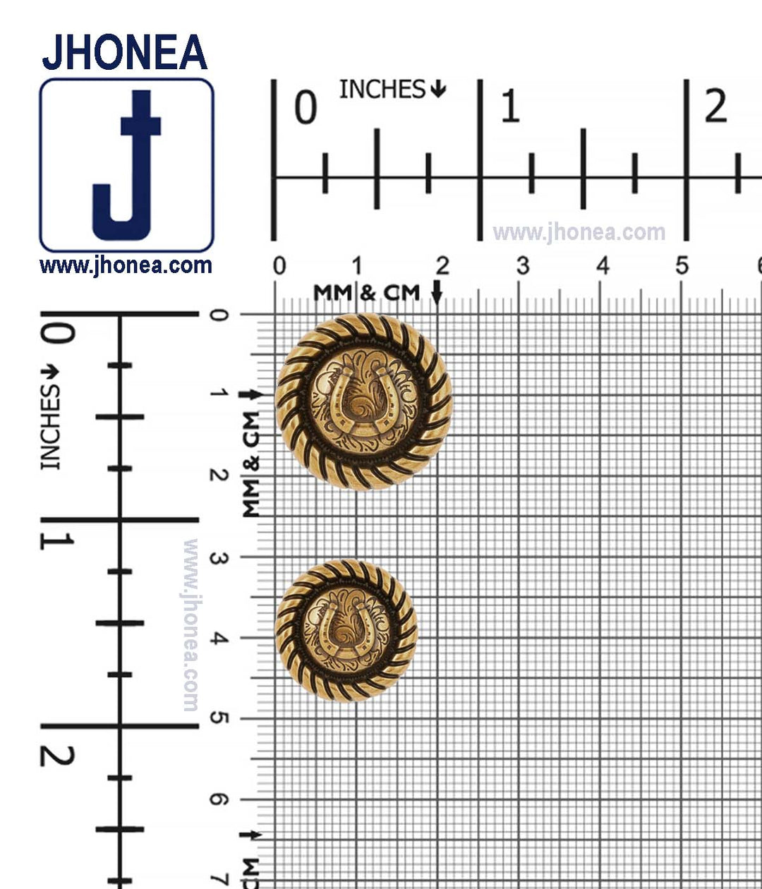 Horse-shoe Design Indo-Western Style Antique Metal Buttons