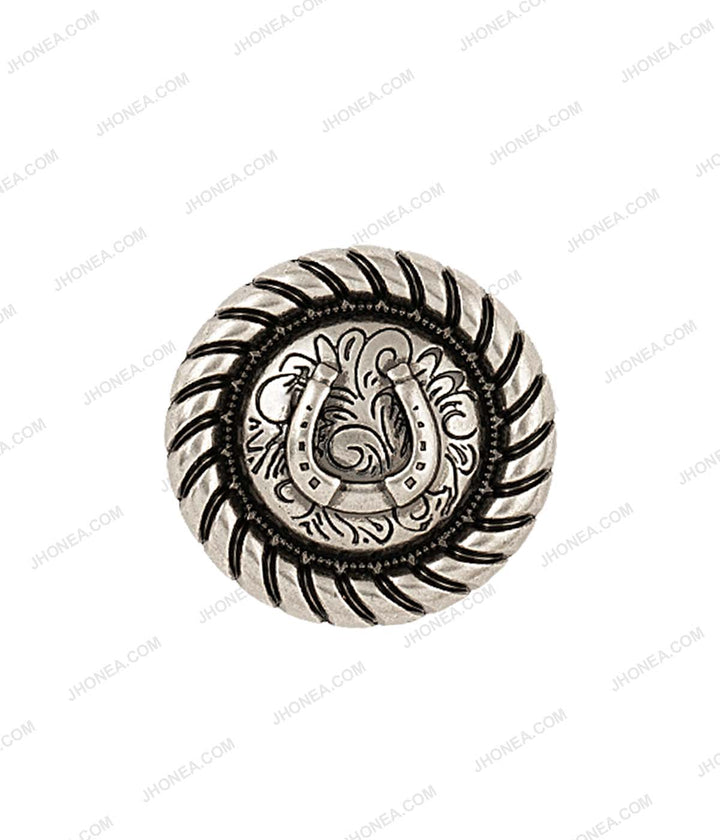 Horse-shoe Design Indo-Western Style Antique Metal Buttons