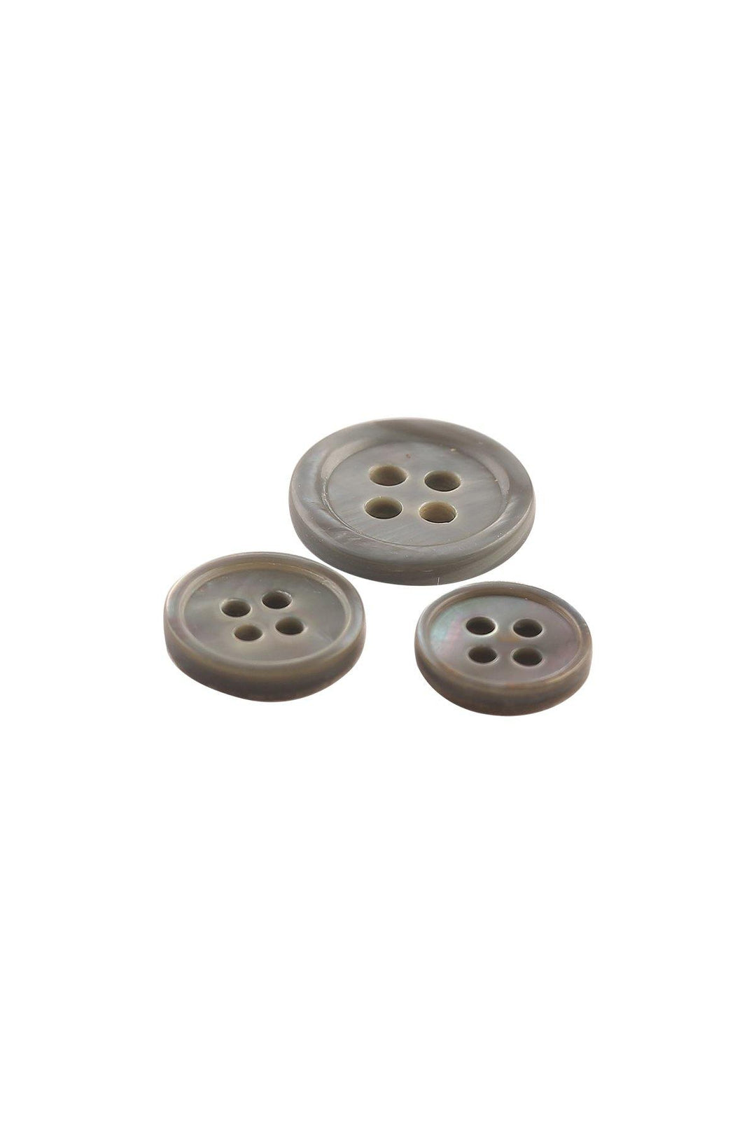 Round Shape Light Grey Colour 4-Hole Shirt Button