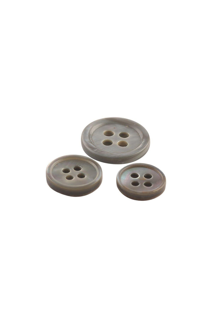 Round Shape Light Grey Colour 4-Hole Shirt Button