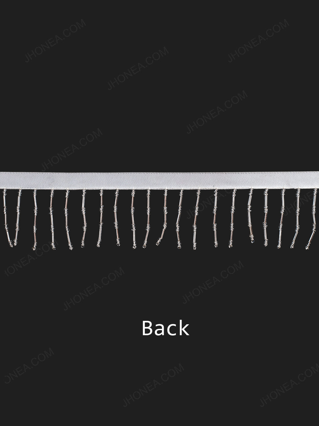 Silver Beaded Long Tassel Trim Lace for Ladies