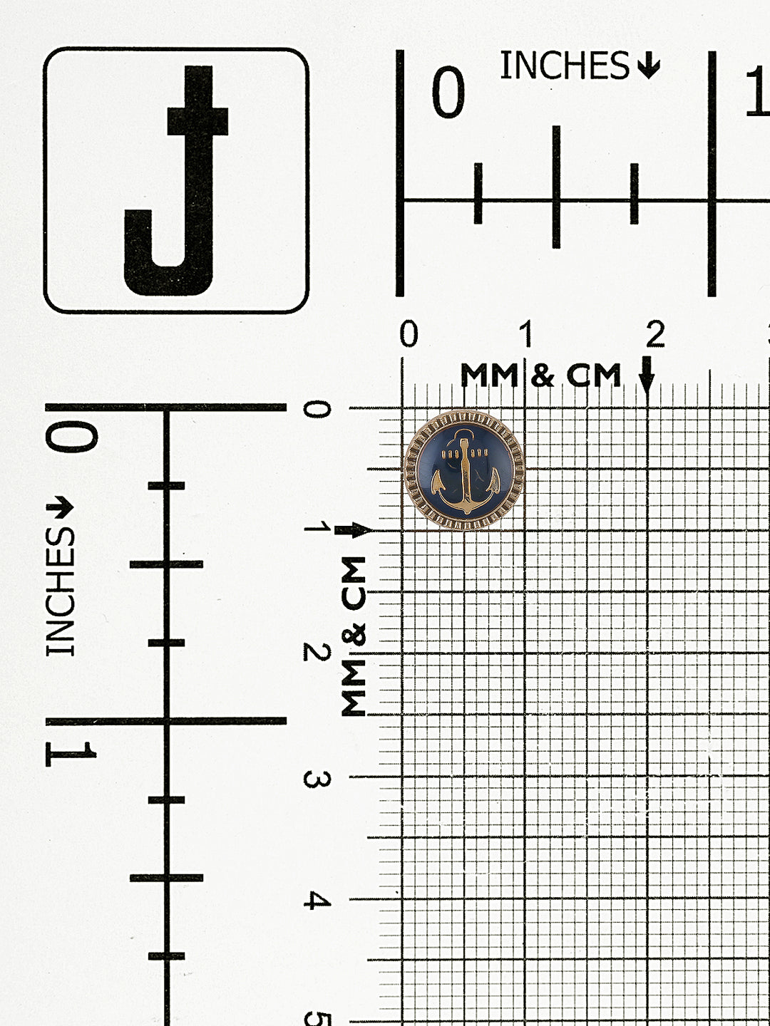 Classy Round Shape Anchor Design Fashion Laminated Metal Button