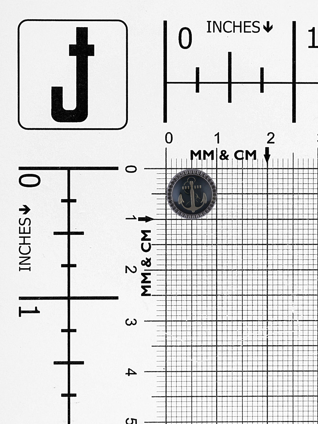 Classy Round Shape Anchor Design Fashion Laminated Metal Button