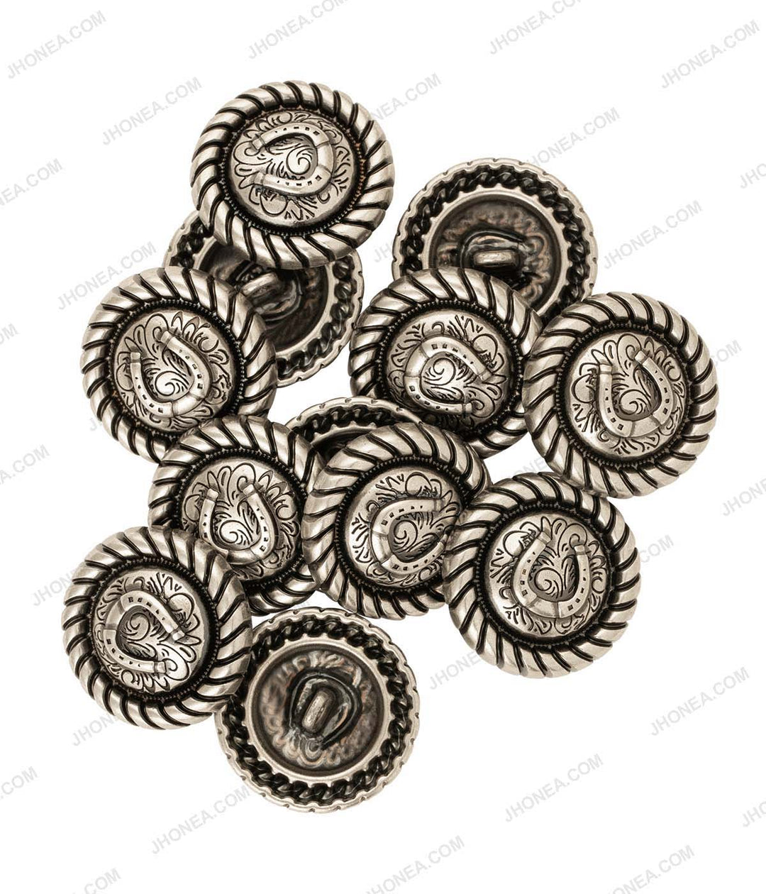 Horse-shoe Design Indo-Western Style Antique Metal Buttons
