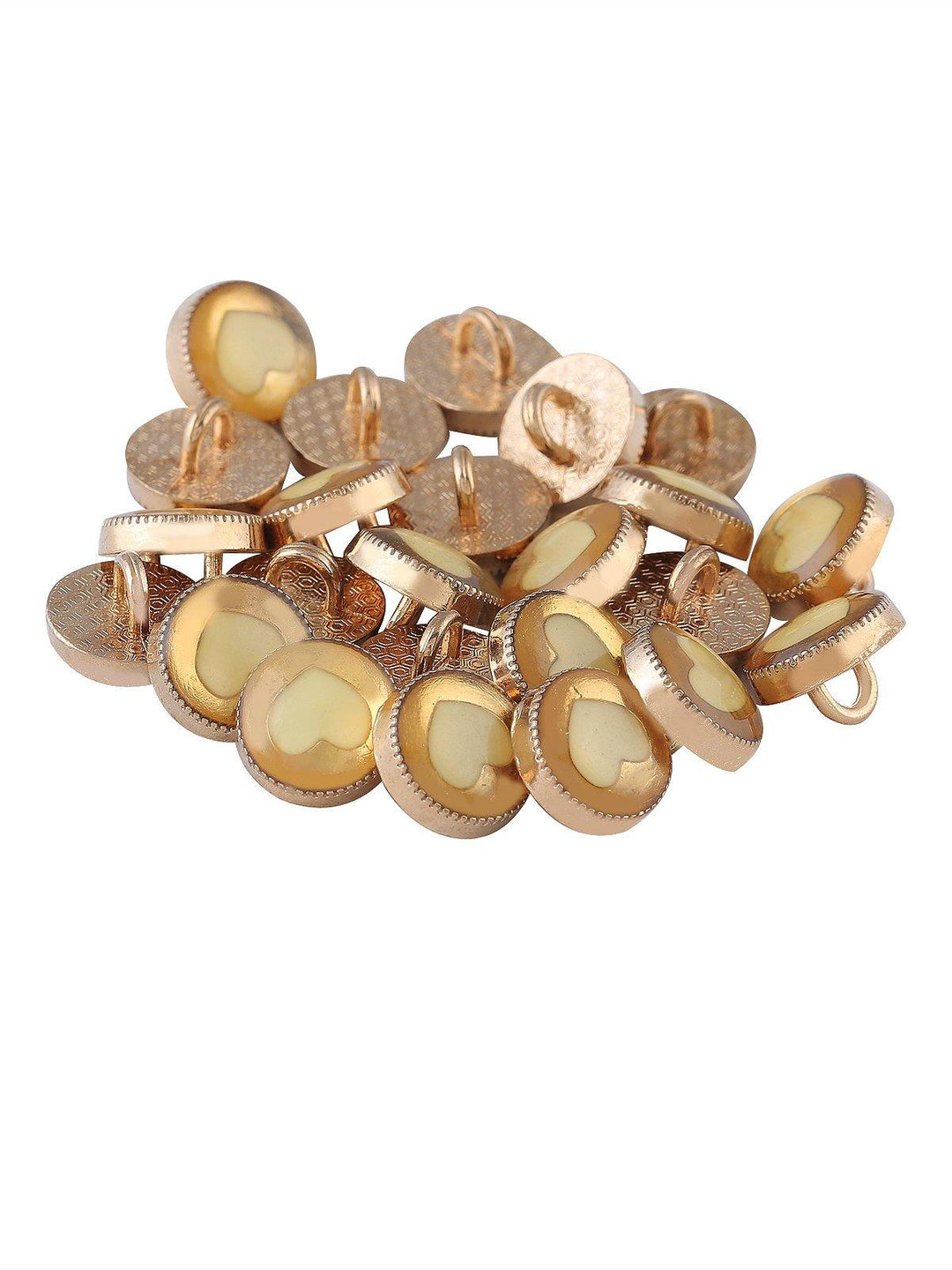 Classy Round Shape Lamination Lucite Metal Button - Jhonea Accessories