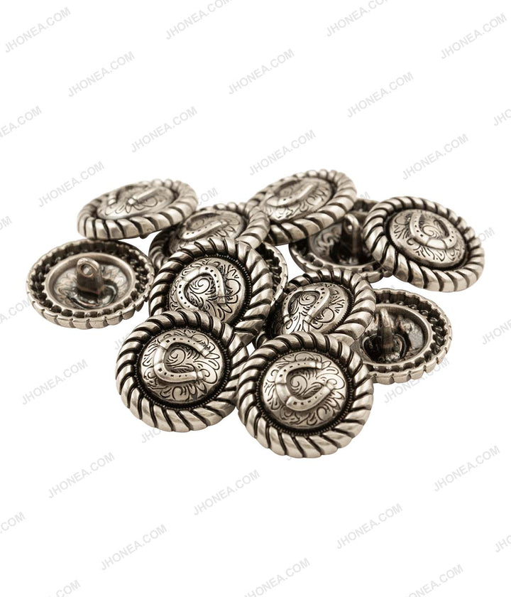 Horse-shoe Design Indo-Western Style Antique Metal Buttons