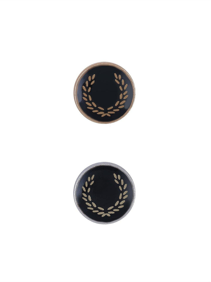 Classy Round Shape Wreath Design Lamination Lucite Button - Jhonea Accessories
