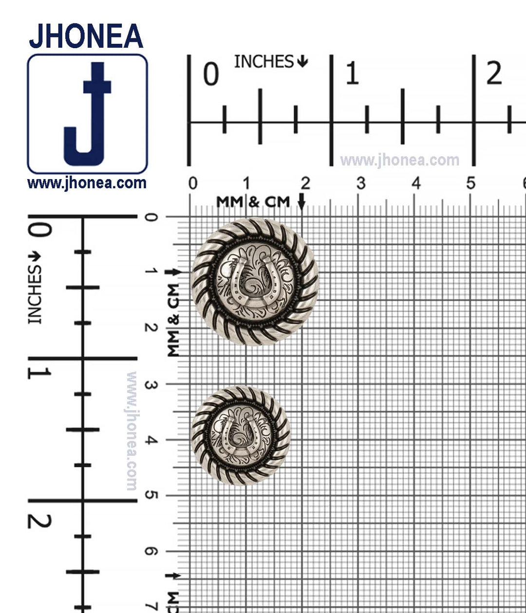 Horse-shoe Design Indo-Western Style Antique Metal Buttons