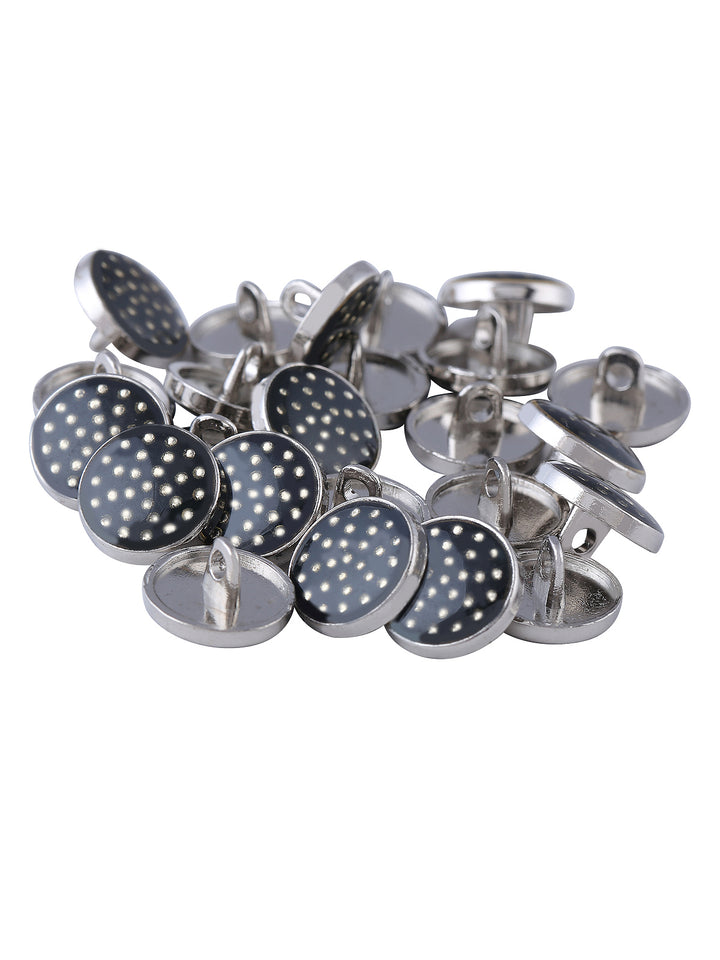 Classic Silver Dotted Downhole Metal Shirt Button