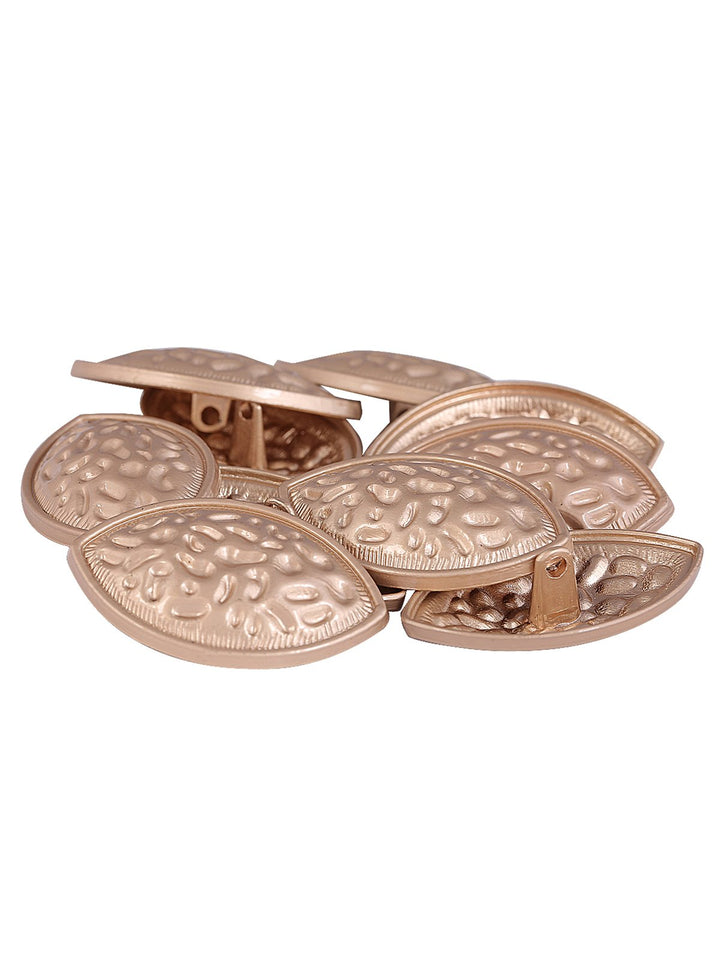 Attractive & Eye-Catching Leaf Shape Matte Gold Finish Shank Button