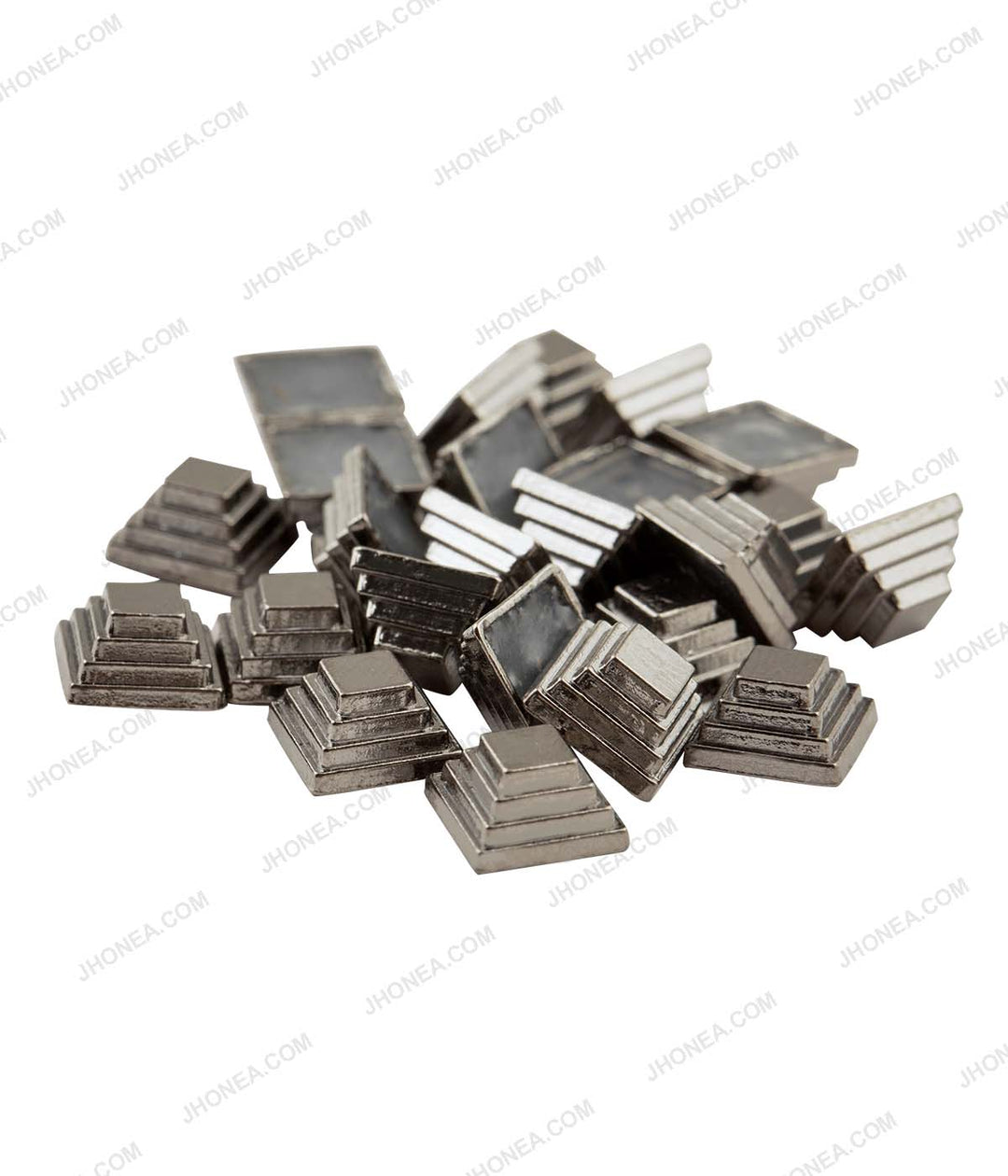 Western Style Square Shape Blocks Structure Studs in Gunmetal Color for Suits