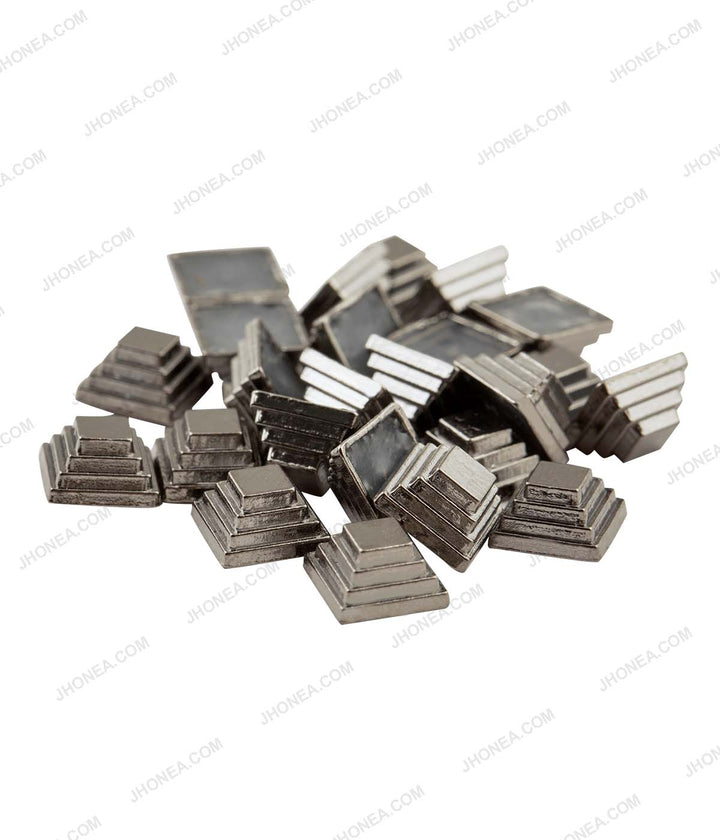 Western Style Square Shape Blocks Structure Studs in Gunmetal Color for Suits
