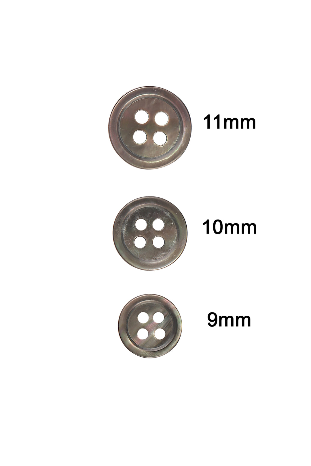 Round Shape Dark Grey Colour 4-Hole Shirt Button
