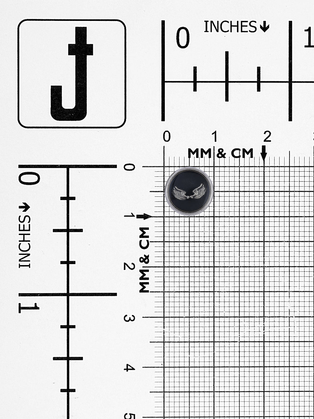 Classy Silver with Black Lamination Shank Metal Button