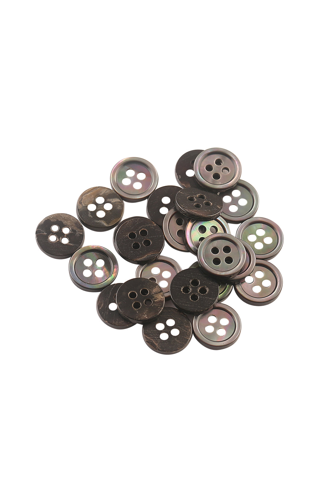 Round Shape Dark Grey Colour 4-Hole Shirt Button