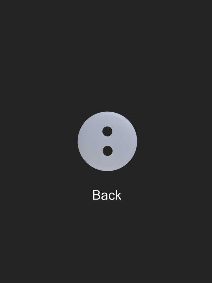 White Round Shape 2-Hole 11mm Shirt Button