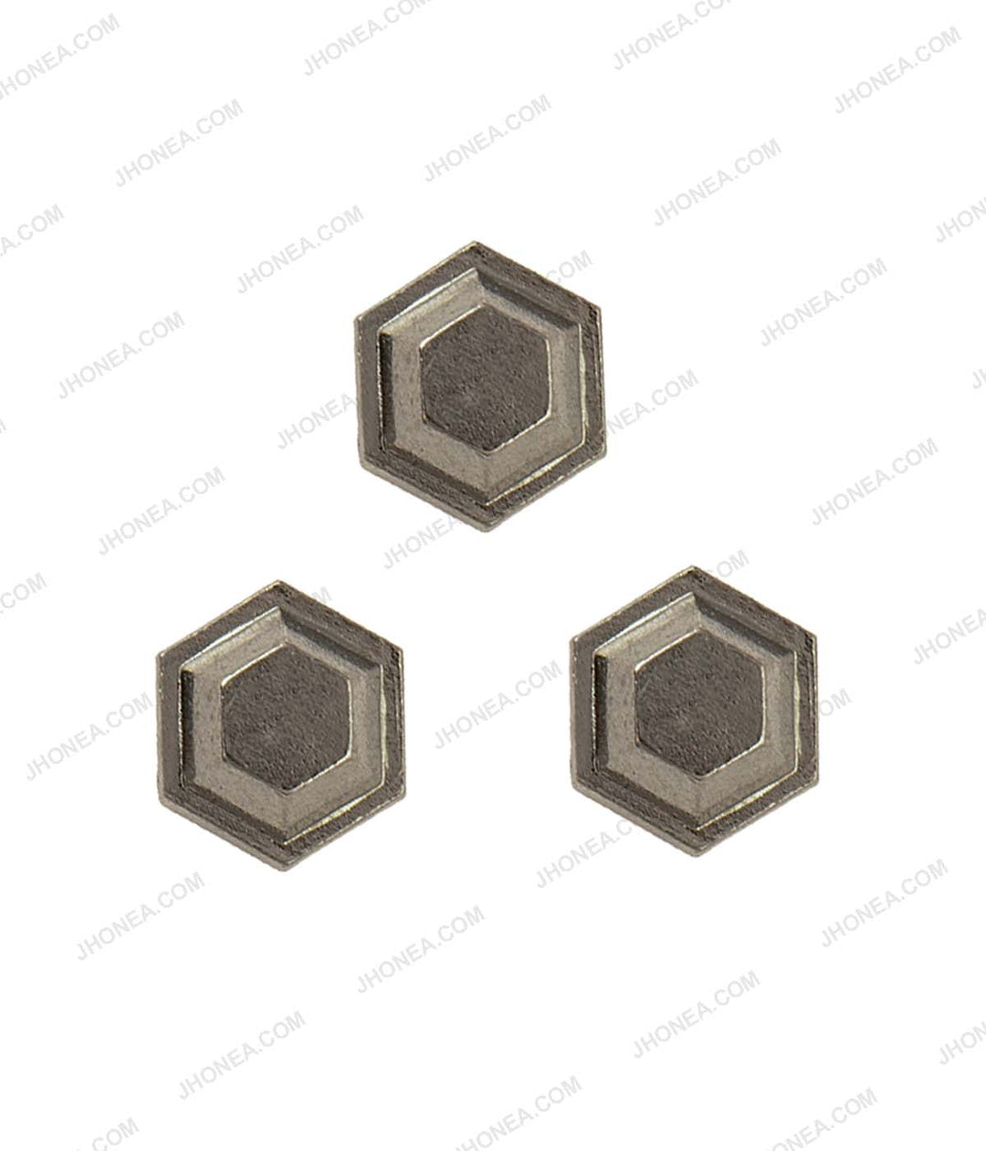 Western Style Hexagon Shape Gunmetal Hotfix Studs for Blazers