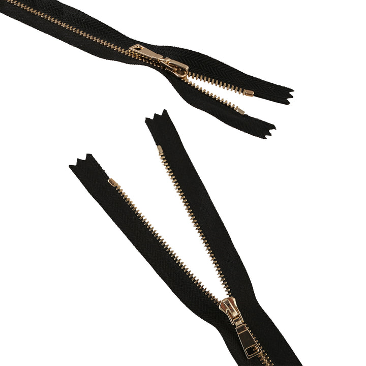 #3 Shiny Golden Closed-End Zipper With Classic Golden Runner