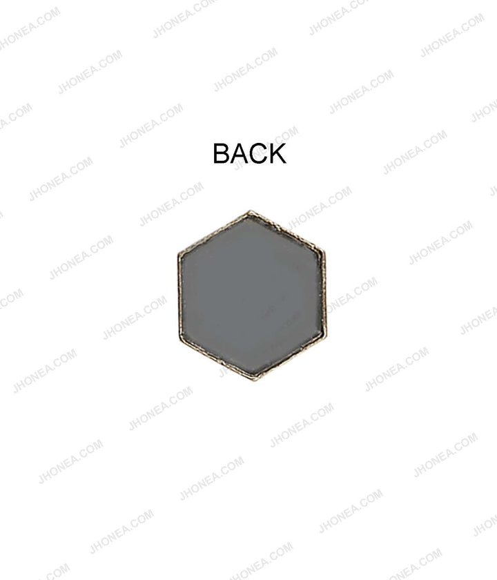 Western Style Hexagon Shape Gunmetal Hotfix Studs for Blazers