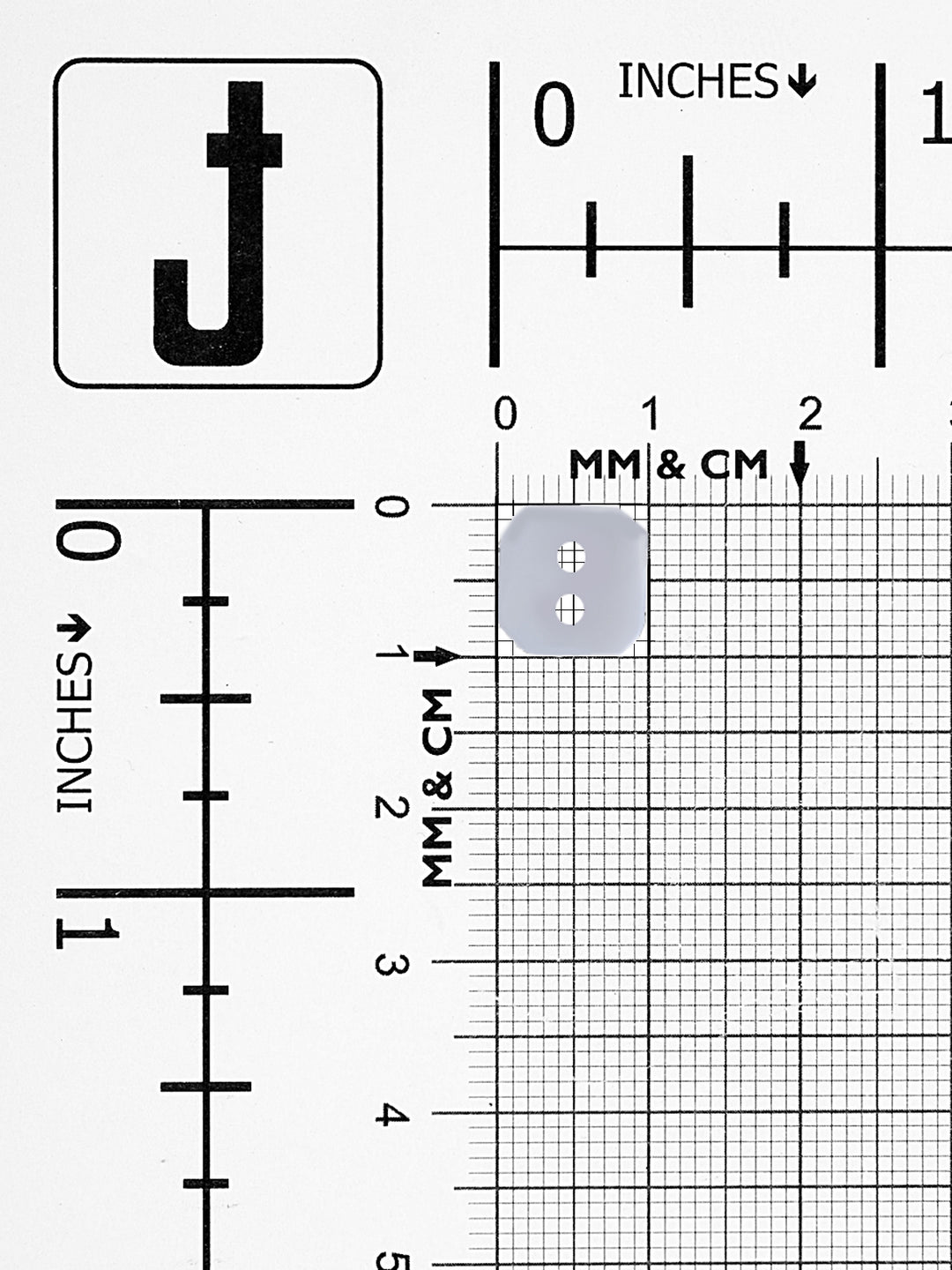 White Rounded Square Shape 2-Hole 10mm Shirt Button